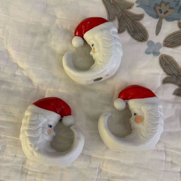 Vintage Set of 3 Department 56 Santa Moon Porcelain Figurine. - Picture 2 of 6